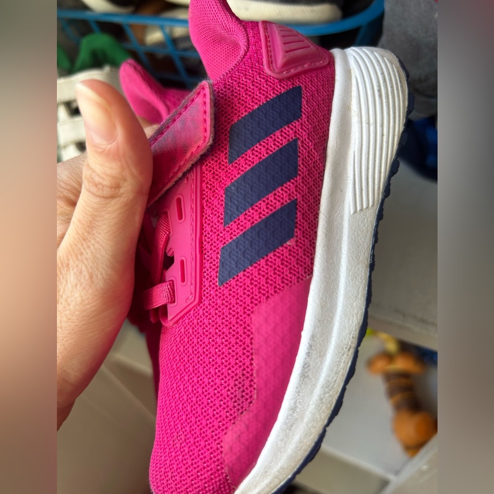 Pink and Navy Adidas Sneakers size 8 Kids